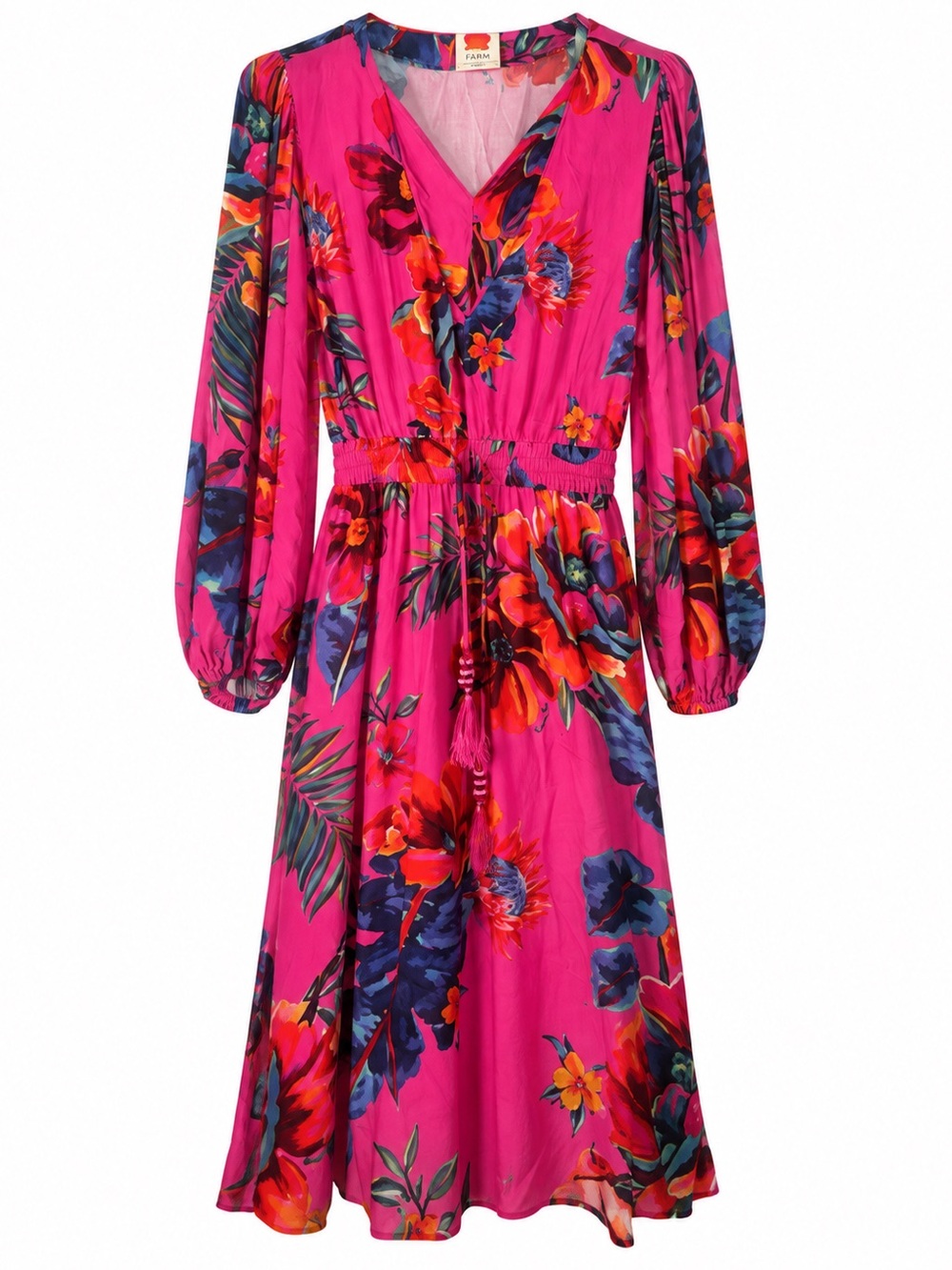 FARM Rio Anthropologie Floral Tassel Midi Dress size Small